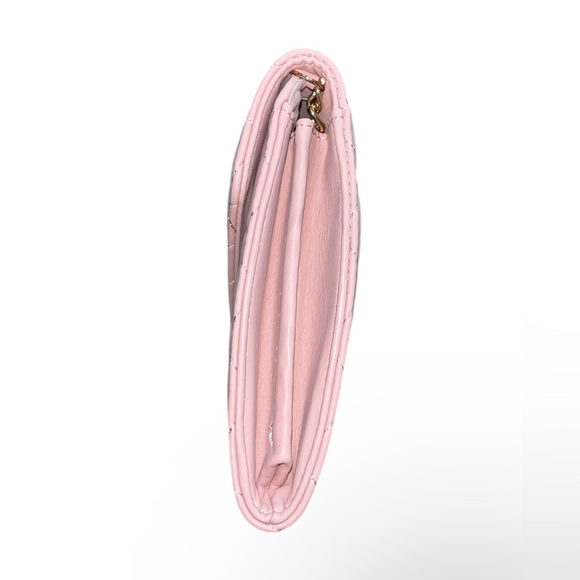 BADGLEY MISCHKA PURSE BLUSH PINK DIMOND QUILTED CROSSBODY SHOULDER BAG STUDS - Picture 6 of 12